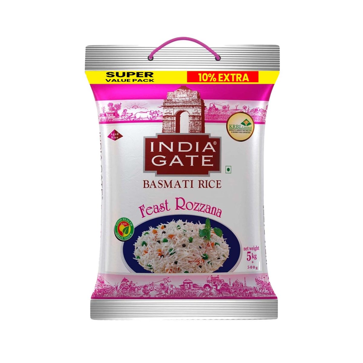 India Gate Feast Rozzana Basmati Rice 5kg - Image 1